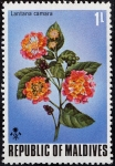 Sellos de Asia - Maldivas -  Flores