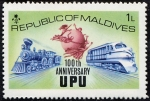 Stamps Maldives -  Trenes