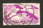 Stamps : America : Mexico :  entrega inmediata, manos y paloma