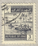 Stamps Iraq -  navegando por el rio