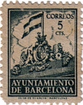 Sellos de Europa - Espa�a -  Barcelona. Frontispicio del ayuntamiento 1940