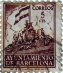 Sellos de Europa - Espaa -  Barcelona. Frontispicio del ayuntamiento 1940