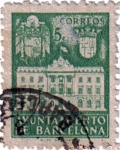Stamps Spain -  Barcelona. Fachada del ayuntamiento 1942