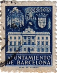 Stamps Spain -  Barcelona. Fachada del ayuntamiento 1942