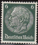 Stamps Europe - Germany -  Deutsches Reich 1933 Scott 419 Sello Nuevo 85 Cumpleaños de Von Hindenburg 6 Michel516