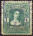Stamps : America : Colombia :  CENTENARIO DE LA INDEPENDENCIA 1810 - 1910