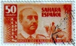 Stamps Spain -  Sahara Español. Visita del general Franco