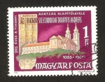 Stamps Hungary -  925 anivº de la ciudad de tihanyi, vista de la abadia