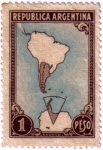 Stamps Argentina -  Mapa de Argentina