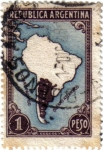 Sellos de America - Argentina -  Mapa de Argentina