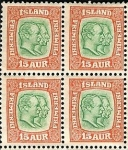 Stamps : Europe : Iceland :  Federico VIII y Cristián IX