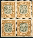 Stamps : Europe : Iceland :  Federico VIII y Cristián IX