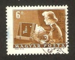 Stamps Hungary -  Correos, mandando un telex