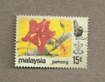Sellos de Asia - Malasia -  Hibiscus sinensis