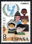 Sellos de Europa - Espa�a -  XXV Aniversario de la fundación de U.N.I.C.E.F.  Lgotipo y niños.