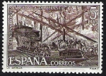 Stamps Spain -  IV Centenario de la Batalla de Lepanto. La Batalla por Lucas Valdés.