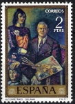Stamps Spain -  Dia del Sello. Solana.Autoretrato.