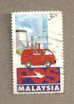 Sellos del Mundo : Asia : Malasia : Furgoneta correos