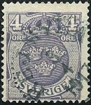 Stamps Sweden -  Filigrana líneas onduladas oblícuas