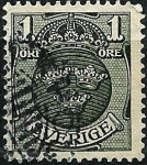 Stamps : Europe : Sweden :  Filigrana líneas onduladas oblícuas