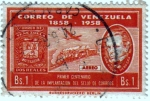Sellos de America - Venezuela -  1858-1958 I centenario de la implantación del sello de correos.