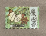 Sellos del Mundo : Asia : Malaysia : Mariposa Hebomoia glaucippe