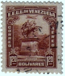 Stamps Venezuela -  Estatua de Simón Bolívar. Caracas