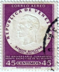 Stamps Venezuela -  150 aniversario juramento monte sacro y 125 de su muerte.República de Venezuela