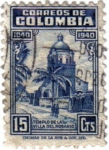 Stamps Colombia -  Templo de la villa del Rosario