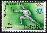Stamps Spain -  XX Juegos Olímpicos en Munich. Esgrima.