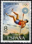 Stamps Spain -  XX Juegos Olímpicos en Munich. Salto con pértiga