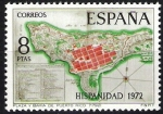 Stamps Spain -  Hispanidad.Situación de San Juan de Puerto Rico(año 1792)