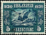 Stamps : Europe : Iceland :  Embarcación de los Vikingos