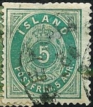 Stamps : Europe : Iceland :  Tipo de 1876