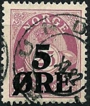 Stamps : Europe : Norway :  Tipo de 1910-20 sobrecargado