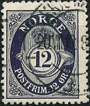 Stamps : Europe : Norway :  Corneta del correo modificada y sin sombreado