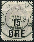 Stamps : Europe : Norway :  Sellos de 1867-72 sobrecargados