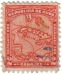 Stamps Cuba -  Mapa de la República de Cuba