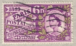 Stamps United Kingdom -  Paris Postal Conference Centenary