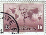 Stamps Australia -  Mapa del Mundo. Australia