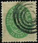 Stamps America - Danish West Indies -  Cifra filigrana