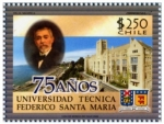 Stamps Chile -  75 años universidad tecnica Federico Santa Maria