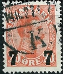 Stamps : Europe : Denmark :  Sellos de 1913-21 habilitados con nuevo valor