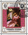 Stamps : Asia : Yemen :  1969 Vida de Cristo: Lorenzo Lotto, "angelo annunciante"