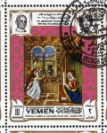 Stamps : Asia : Yemen :  1969 Vida de Cristo: F. di Simone da Santacroce, "l´annunciazione"