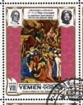 Stamps : Asia : Yemen :  1969 Vida de Cristo: Stefano da Verona, "adorazione dei magi"