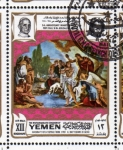 Stamps : Asia : Yemen :  1969 Vida de Cristo: Gianbatista Tiepolo, "il battesimo di Gesu"