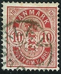 Stamps : Europe : Denmark :  Cifras de las esquinas grandes