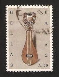 Stamps Greece -  instrumento musical popular