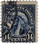 Stamps United States -  Indio Americano.